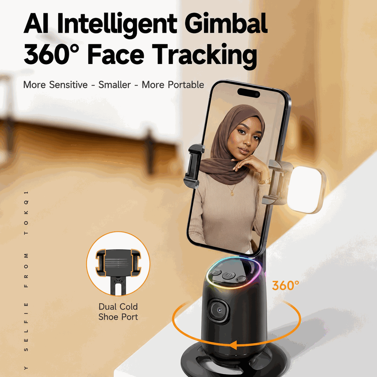 AI Smart Selfie Stick 360-degree – view 1